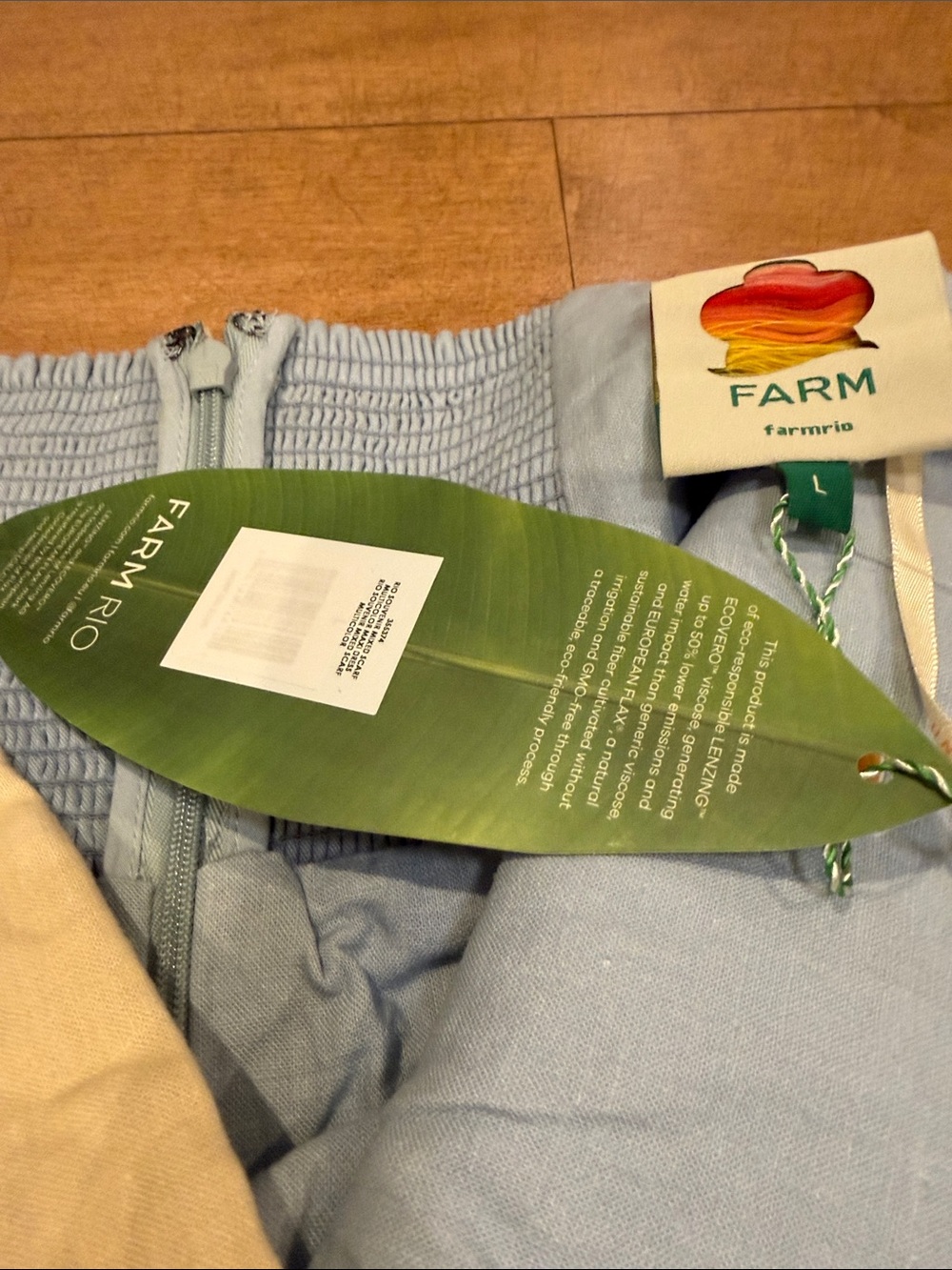 FARM Rio Souvenir Strapless Side Ties Maxi Dress Blue NWT - Picture 8 of 9